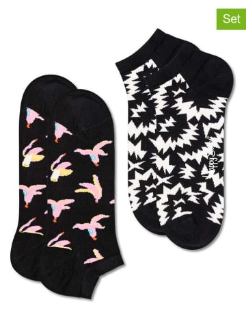 Happy Socks Skarpety (2 pary) w kolorze czarnym ze wzorem