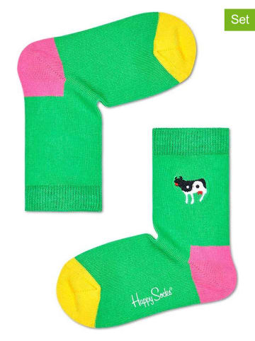 Happy Socks 2-delige set: sokken groen/meerkleurig
