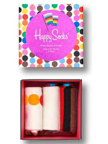 Happy Socks 3-częściowy zestaw prezentowy w kolorze białym ze wzorem