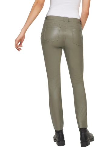 Heine Kunstlederhose in Khaki