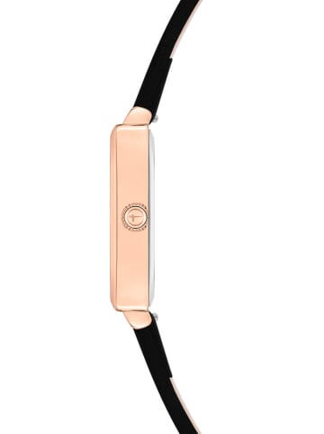 Tamaris Zegarek kwarcowy w kolorze różowozłoto-czarnym