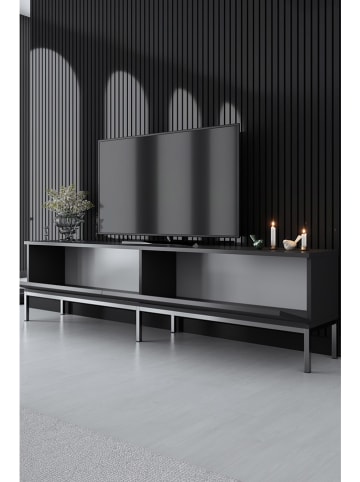 Evila TV-meubel "Lord" antraciet/zilverkleurig - (B)180 x (H)47 x (D)30 cm
