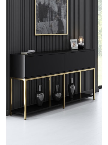 Evila Sideboard "Lord" zwart/goudkleurig - (B)150 x (H)80 x (D)30 cm