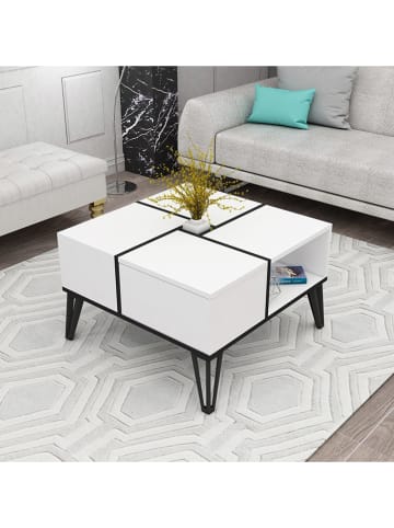 Evila Salontafel "Nirvana" wit - (B)71,8 x (H)43,8 x (D)71,8 cm