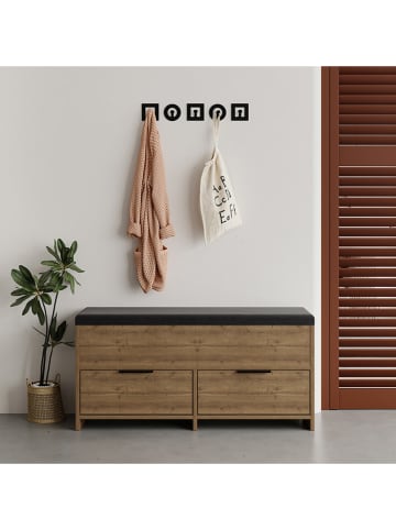 Evila Schuhschrank "Cove" in Braun - (B)106 x (H)50 x (T)34 cm