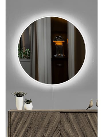 Evila LED-Spiegel in Weiß - Ø 40 cm