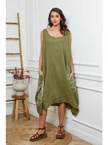Joséfine Leinen-Kleid in Khaki