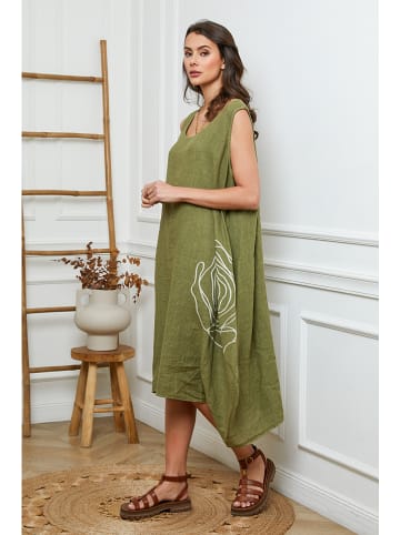 Joséfine Leinen-Kleid in Khaki