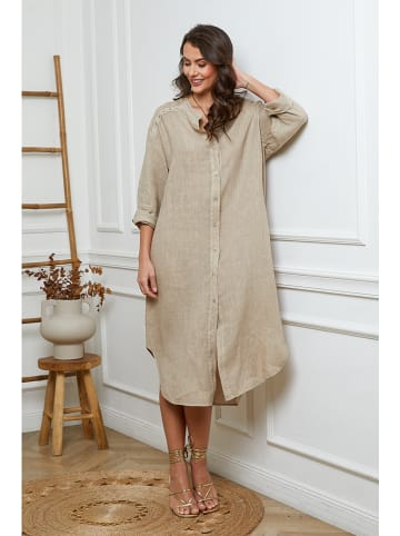 Joséfine Leinen-Kleid in Beige
