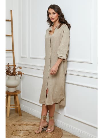 Joséfine Leinen-Kleid in Beige