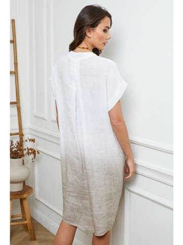 Joséfine Linnen jurk wit/beige