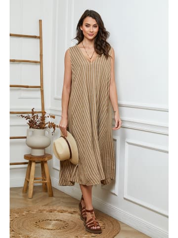 Joséfine Leinen-Kleid in Beige