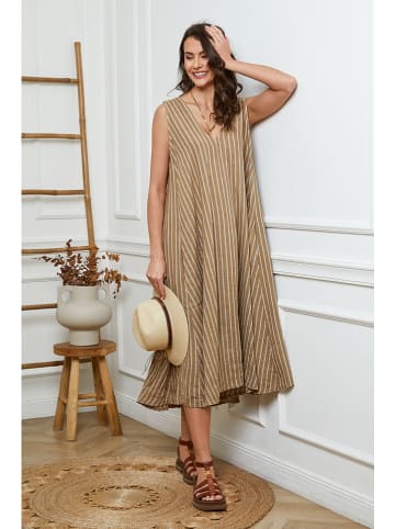 Joséfine Leinen-Kleid in Beige