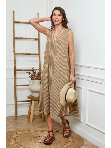 Joséfine Leinen-Kleid in Beige