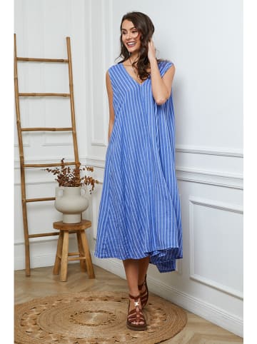 Joséfine Leinen-Kleid in Blau