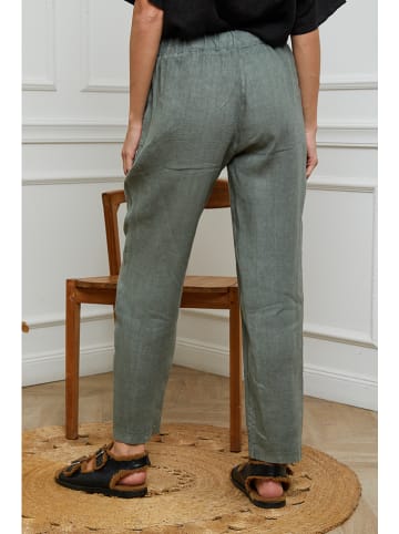 Fleur de Lin Leinen-Hose "Ferria" in Khaki