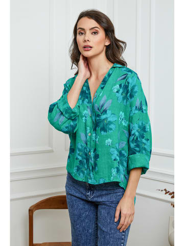 Fleur de Lin Linnen blouse groen