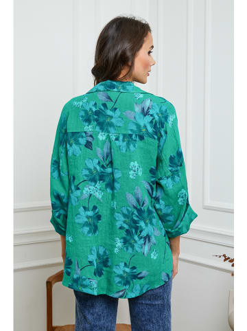 La Compagnie Du Lin Linnen blouse groen