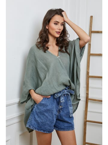 Joséfine Leinen-Bluse  in Khaki