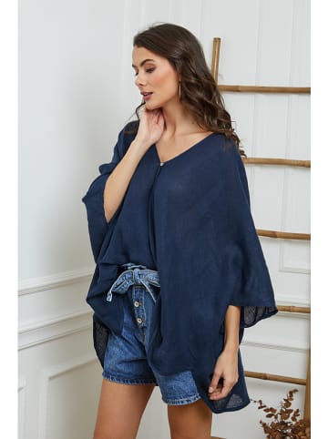Joséfine Linnen blouse donkerblauw