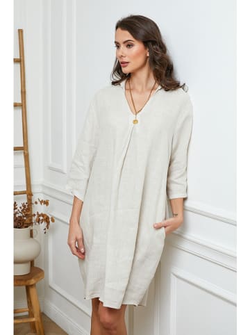 Joséfine Leinen-Kleid in Beige