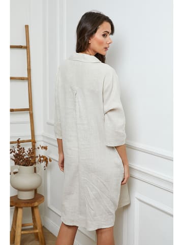 Fleur de Lin Leinen-Kleid in Beige