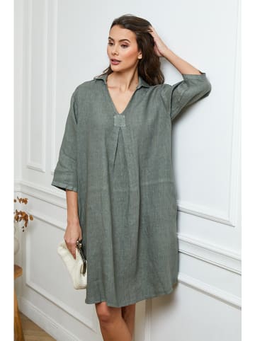 Joséfine Leinen-Kleid in Khaki