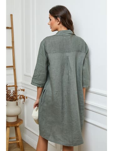 Joséfine Leinen-Kleid in Khaki