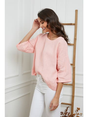 Fleur de Lin Leinen-Bluse  in Rosa