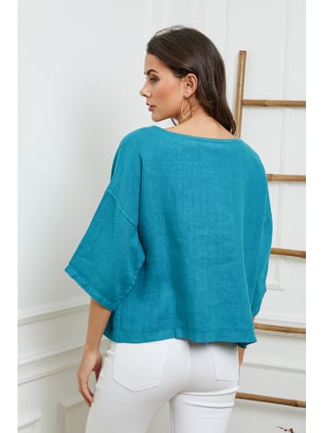 Joséfine Linnen blouse turquoise