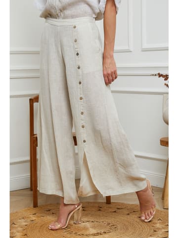 Joséfine Leinen-Hose "Gladys" in Creme