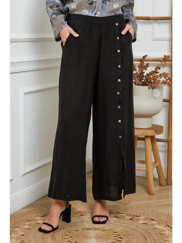 Joséfine Leinen-Hose "Gladys" in Schwarz