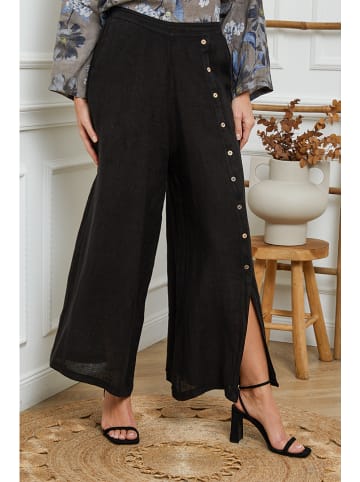 Joséfine Leinen-Hose "Gladys" in Schwarz