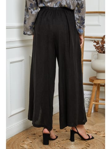Joséfine Leinen-Hose "Gladys" in Schwarz