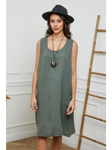 Joséfine Leinen-Kleid in Khaki