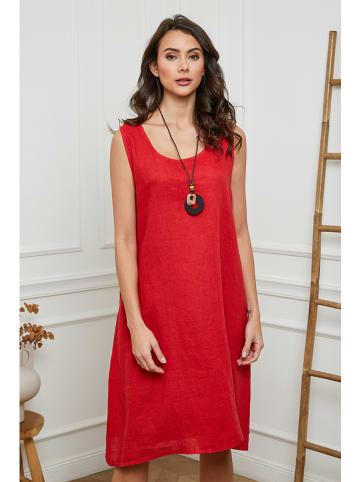 Joséfine Leinen-Kleid in Rot