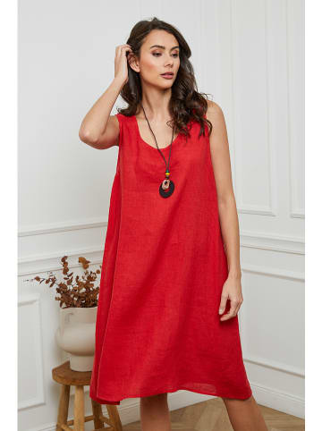 Joséfine Leinen-Kleid in Rot