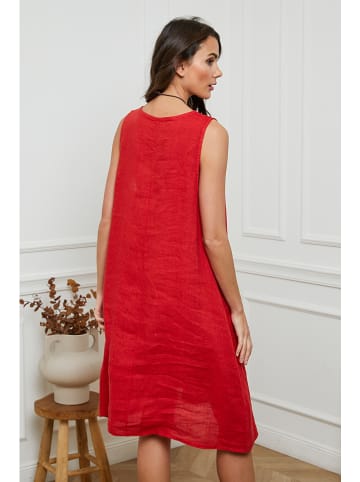 Joséfine Leinen-Kleid in Rot