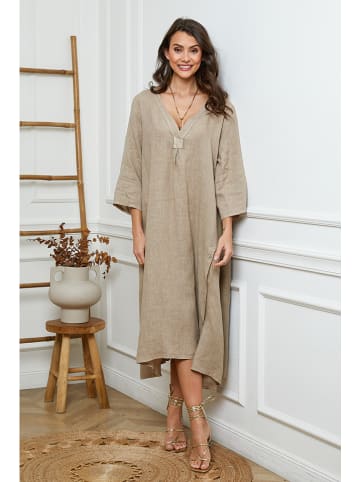 Joséfine Leinen-Kleid in Beige