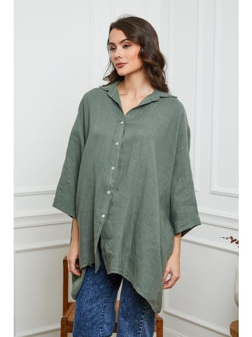 Joséfine Leinen-Hemd in Khaki
