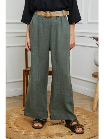 Joséfine Leinen-Hose in Khaki
