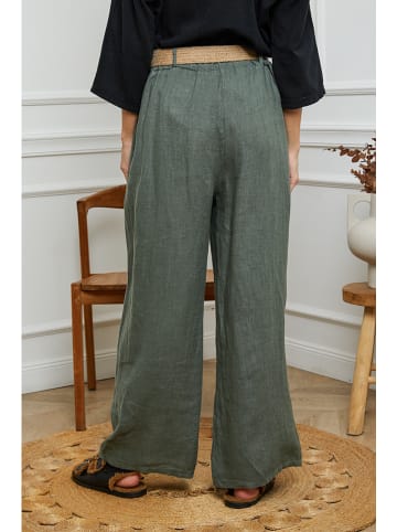 Joséfine Leinen-Hose in Khaki