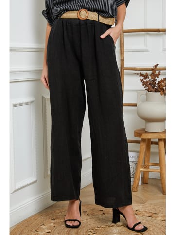 Joséfine Leinen-Hose in Schwarz