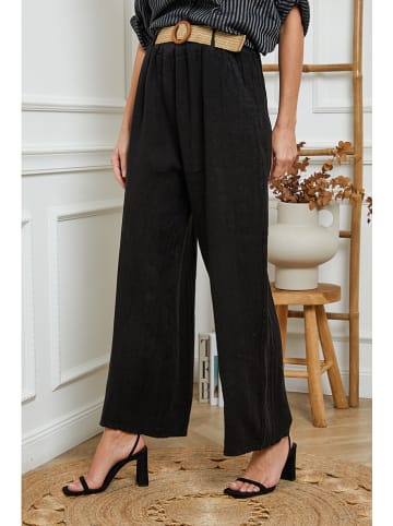 Joséfine Leinen-Hose in Schwarz