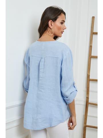 Joséfine Leinen-Bluse  in Hellblau