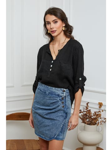 Joséfine Leinen-Bluse  in Schwarz