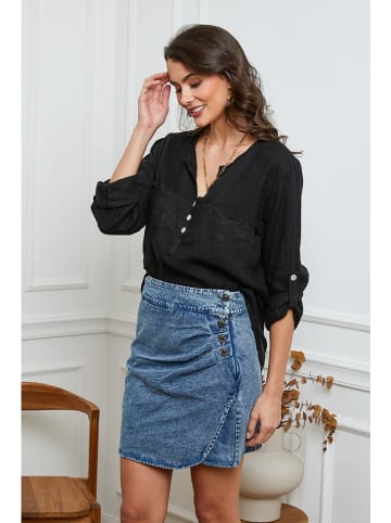 Joséfine Leinen-Bluse  in Schwarz
