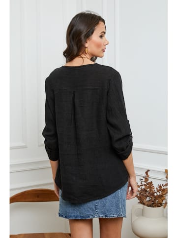 Joséfine Leinen-Bluse  in Schwarz