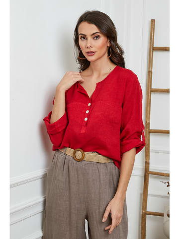 Joséfine Leinen-Bluse  in Rot
