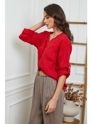 Joséfine Leinen-Bluse  in Rot